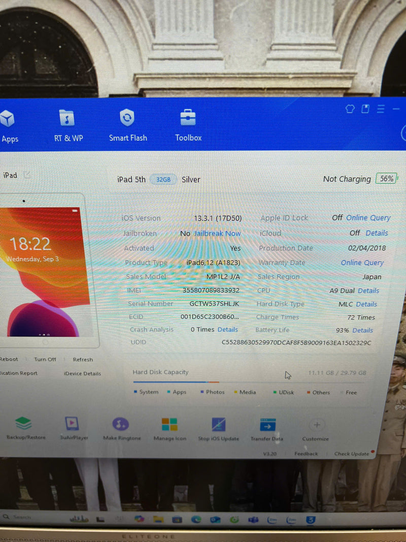 Ipad Gen 5 9.7" 32GB Silver 4G + Wifi 98% pin 93% Từ AU xước viền,chỉ dùng sim AU - HH3932