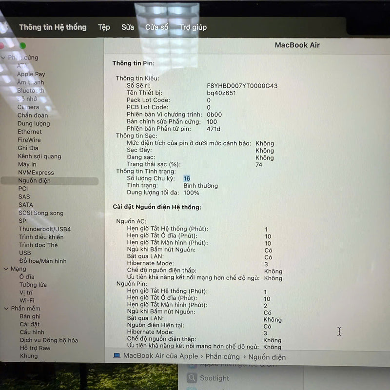 Macbook Air 2025 13.6in Bạc Apple M4/ RAM 16GB/ SSD 256GB 99,5% sạc 16 lần BPTN