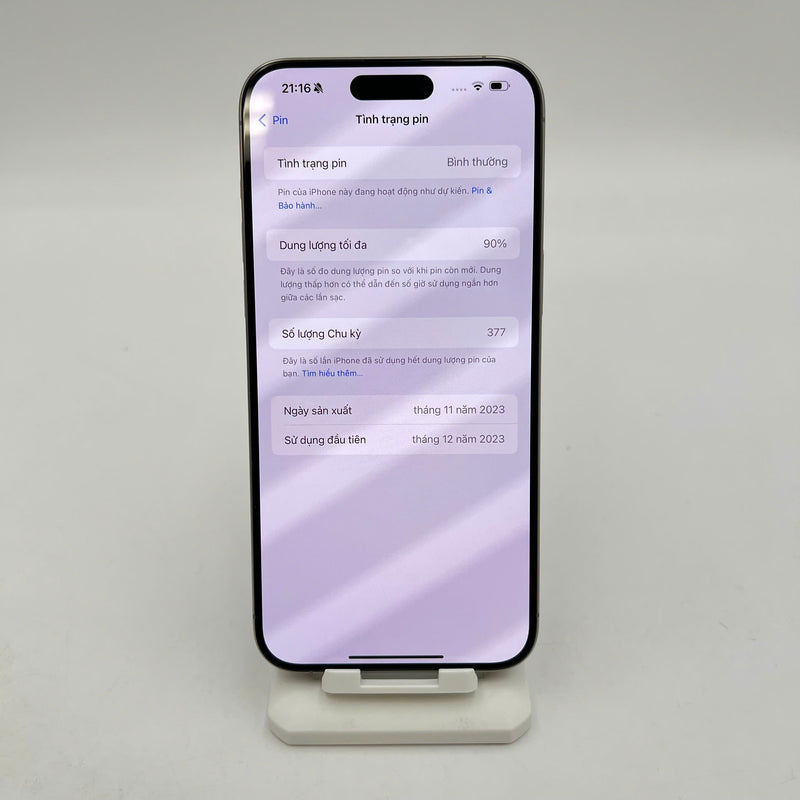 iPhone 15 Pro Max 256GB Tự Nhiên 98% pin 90% Quốc Tế Apple  - HH6206