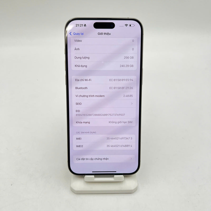 iPhone 15 Pro Max 256GB Tự Nhiên 99% pin 99%  Quốc tế từ DCM (Không dùng sim DCM)  - HH3473