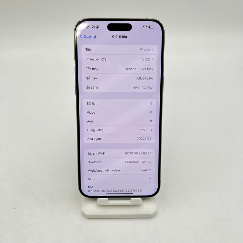 iPhone 15 Pro Max 256GB Tự Nhiên 99% pin 99%  Quốc tế từ DCM (Không dùng sim DCM)  - HH3473