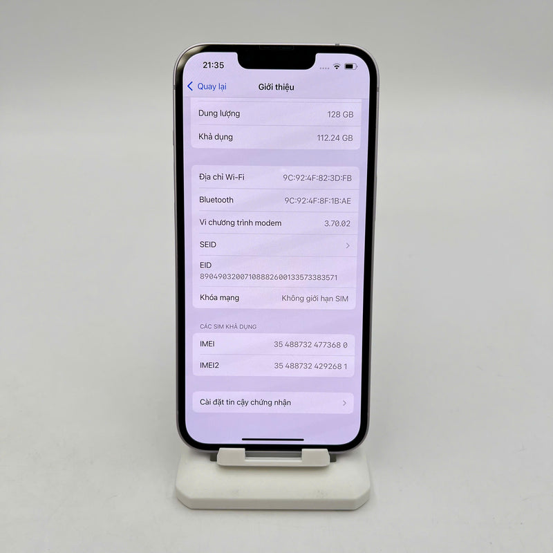 iPhone 14 128GB Tím 98% pin 98%  Quốc tế từ SB (Không dùng sim SB) - HH3680