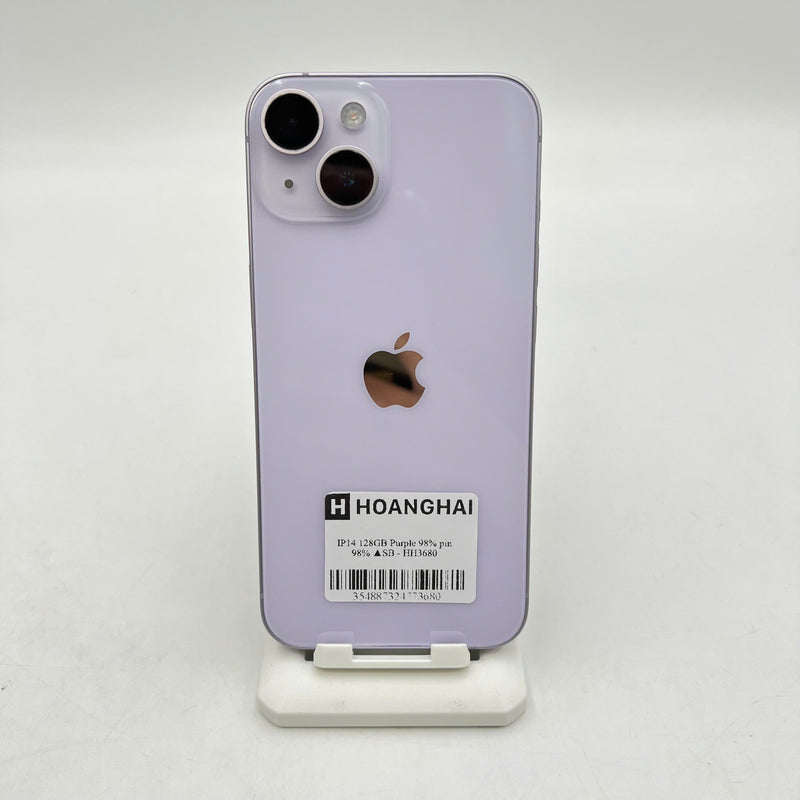 iPhone 14 128GB Tím 98% pin 98%  Quốc tế từ SB (Không dùng sim SB) - HH3680