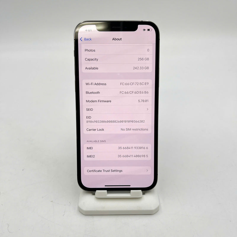 iPhone 12 Pro 256GB Đen 98% pin 100%  Quốc tế từ AU (Không dùng sim AU - Đã thay pin, đốm 1x, viền xước, màn xước) - HH0166