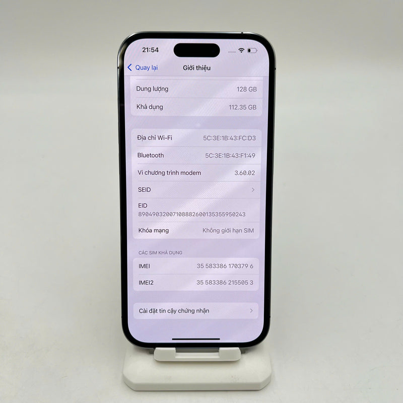 iPhone 14 Pro 128GB Tím 98% pin 86% Quốc tế từ AU (Không dùng sim AU) - HH3796