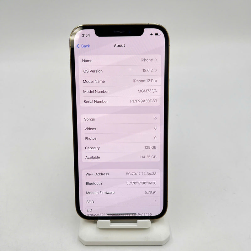 iPhone 12 Pro 128GB Vàng 98% pin 100%  Máy đã trả hết tiền mạng dùng như Quốc tế Apple  (Đã thay pin - Màn xước nhẹ) - HH2606
