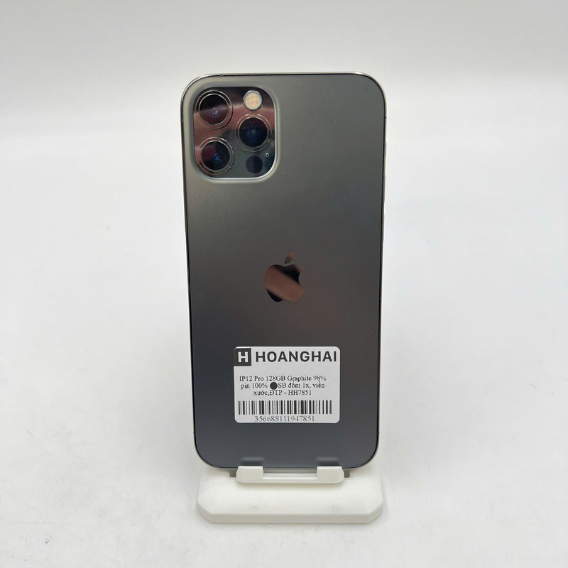 iPhone 12 Pro 128GB Đen 98% pin 100% Máy đã trả hết tiền mạng dùng như Quốc tế Apple (Đã thay pin - Đốm 1x, viền xước) - HH7851