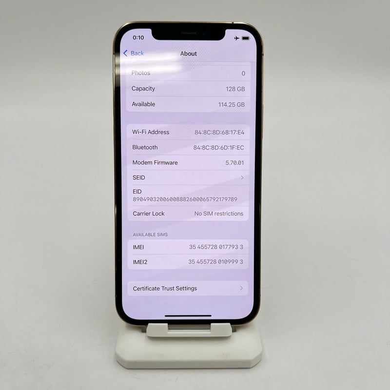 iPhone 12 Pro 128GB Vàng 98% pin 100% Máy đã trả hết tiền mạng dùng như Quốc tế Apple (Đã thay pin - Đốm 1x, xước viền, xước màn nhẹ) - HH7933