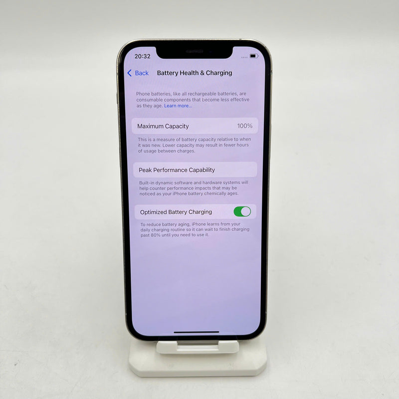 iPhone 12 Pro 128GB Trắng 97% pin 100% Máy đã trả hết tiền mạng dùng như Quốc tế Apple (Đã thay pin, viền xước) - HH6710