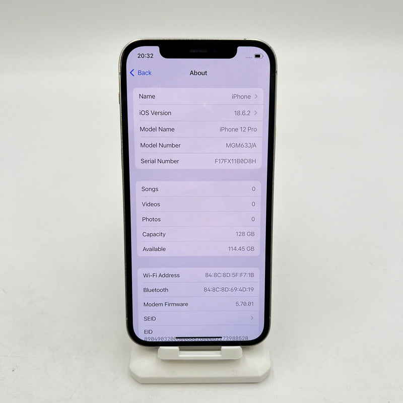 iPhone 12 Pro 128GB Trắng 97% pin 100% Máy đã trả hết tiền mạng dùng như Quốc tế Apple (Đã thay pin, viền xước) - HH6710