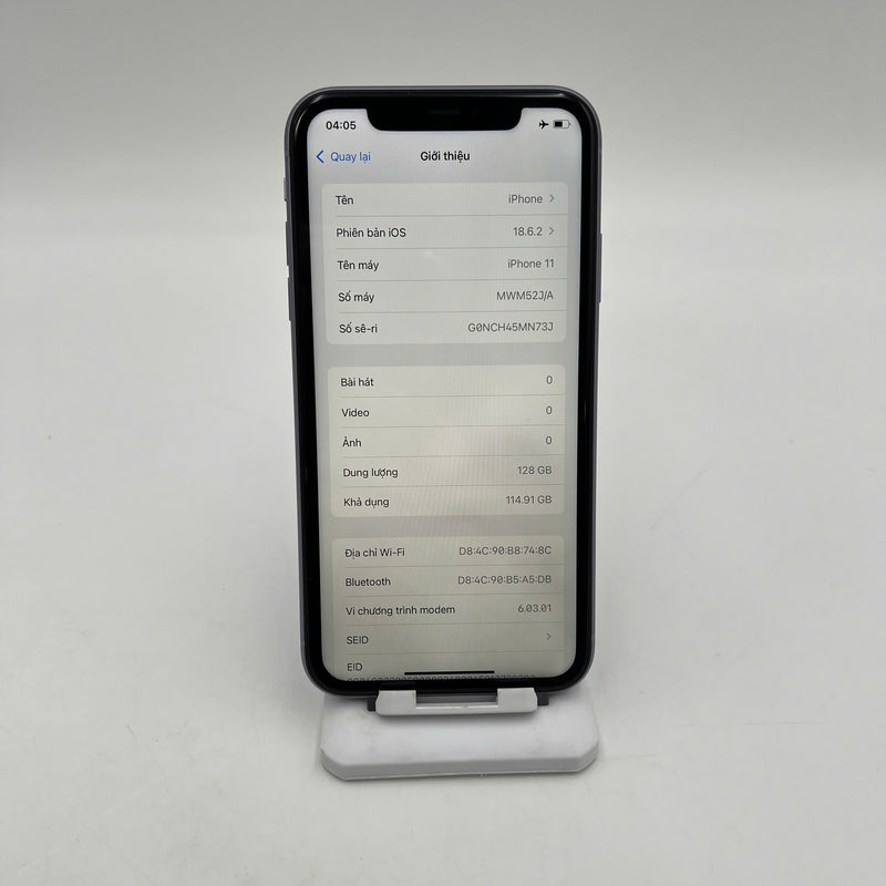 iPhone 11 128GB Tím 98% pin 100% Máy đã trả hết tiền mạng dùng như Quốc tế Apple (Đã thay pin - Đã thay màn zin, đốm 1x, viền xước) - HH3400
