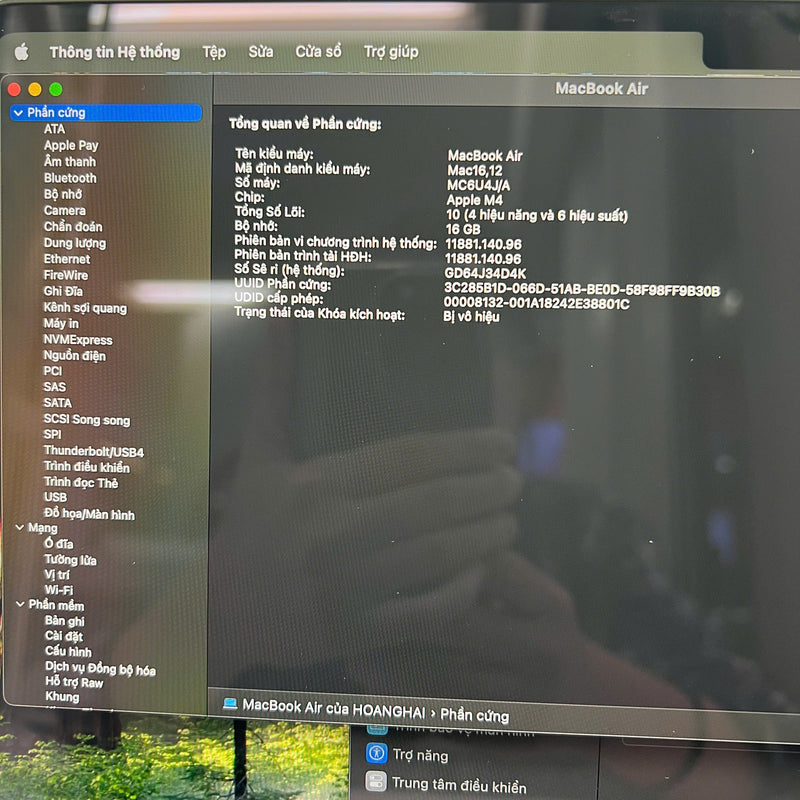 Macbook Air 2025 13.6in Xanh dương Apple M4/ RAM 16GB/ SSD 512GB Fulbox pin 100% sạc 6 lần BPTN