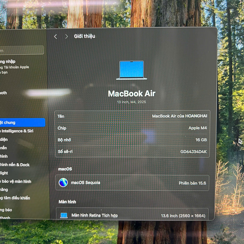 Macbook Air 2025 13.6in Xanh dương Apple M4/ RAM 16GB/ SSD 512GB Fulbox pin 100% sạc 6 lần BPTN