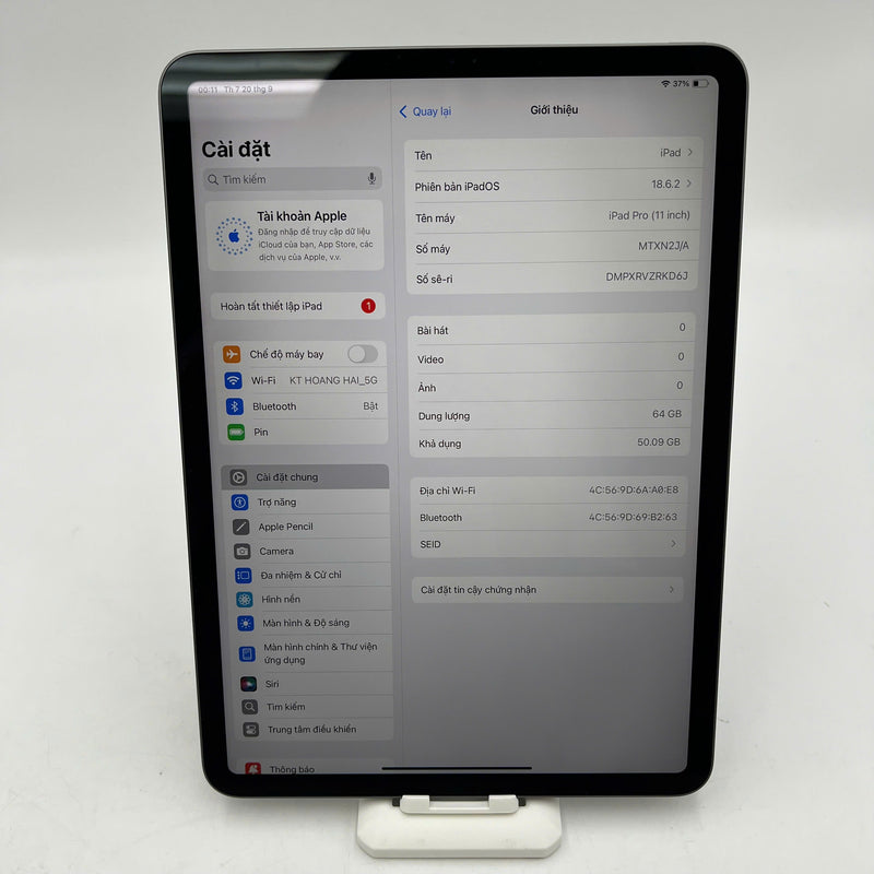 iPad Pro 2018 11in 64GB Xám Wifi 98% pin 89% Quốc tế Apple