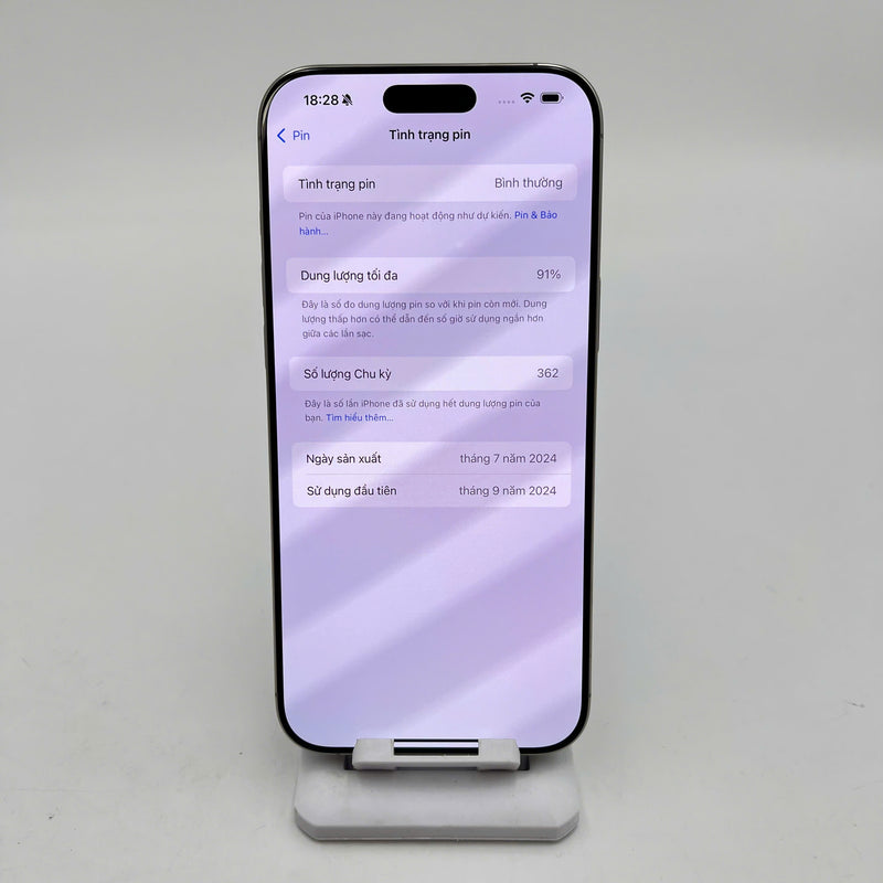 iPhone 16 Pro Max 1TB Tự Nhiên 98% pin 91% Máy đã trả hết tiền mạng dùng như Quốc tế Apple (Xước viền) - HH3583
