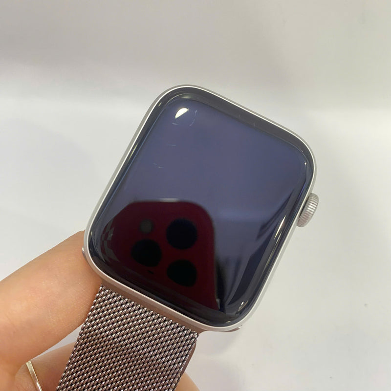 Apple Watch Series 5 44mm GPS 98% Fullbox Silver Aluminum Case with Milanese Loop (xước màn)