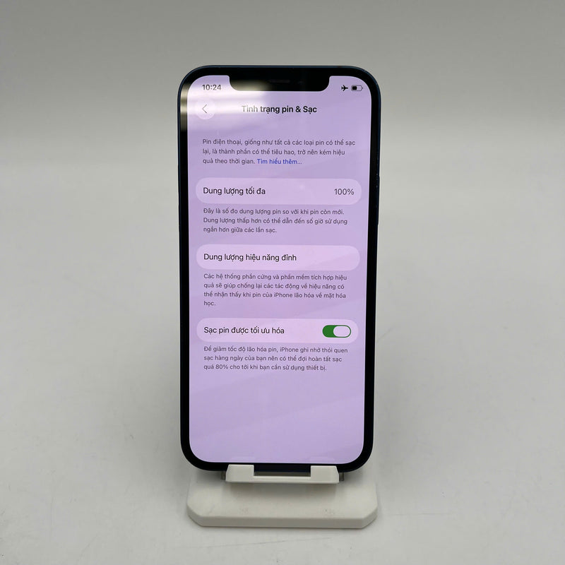 iPhone 12 64GB Xanh Dương 97% pin 100% Máy đã trả hết tiền mạng dùng như Quốc tế Apple (Đã thay pin, xước viền cam, xước màn, khung viền xước xấu) - HH1357