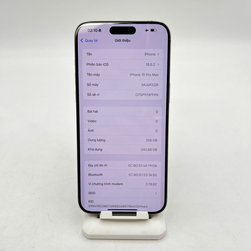 iPhone 15 Pro Max 256GB Tự Nhiên 98% pin 85% Quốc tế Apple - HH5057