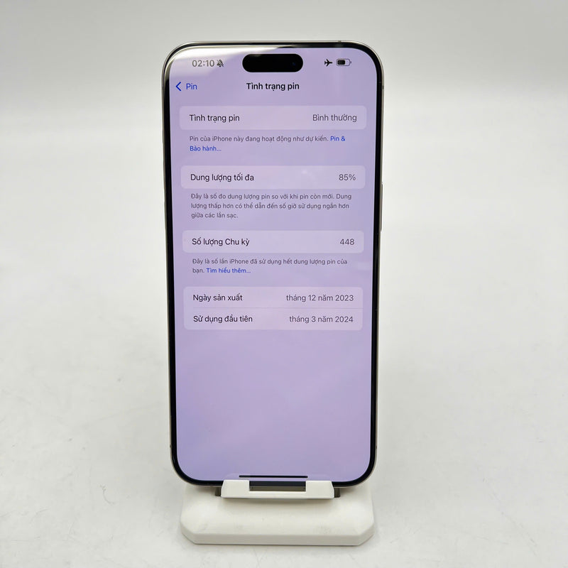 iPhone 15 Pro Max 256GB Tự Nhiên 98% pin 85% Quốc tế Apple - HH5057