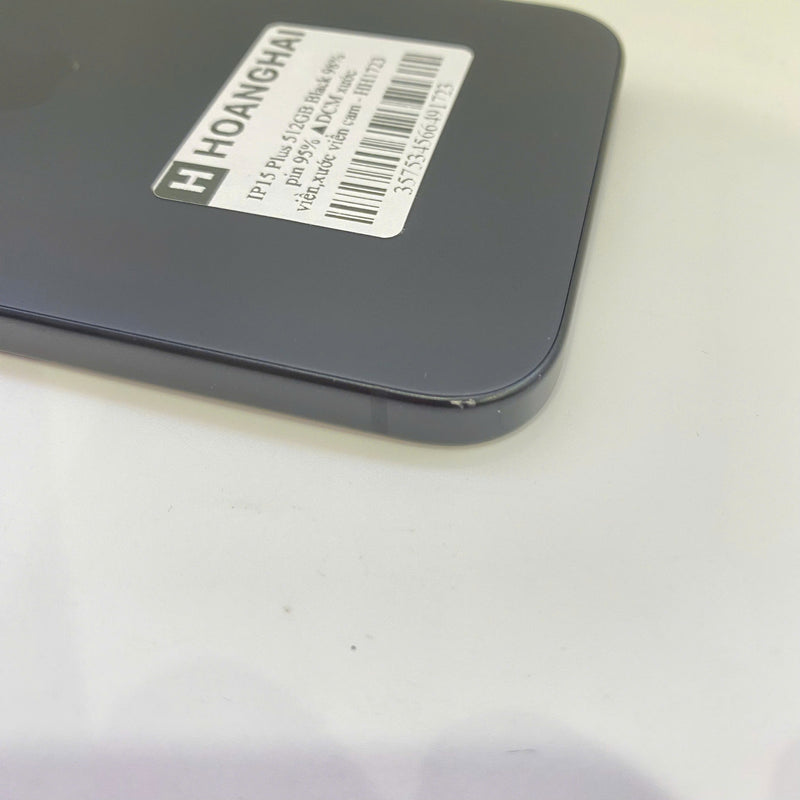 iPhone 15 Plus 512GB Đen 98% pin 95%  Quốc tế từ DCM (Không dùng sim DCM - xước viền,xước viền cam) - HH1723