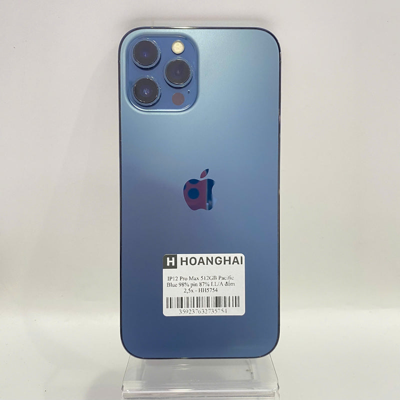 iPhone 12 Pro Max 512GB Xanh Dương 98% pin 87% Quốc Tế Apple (bản Mỹ đốm 2,5x) - HH5754