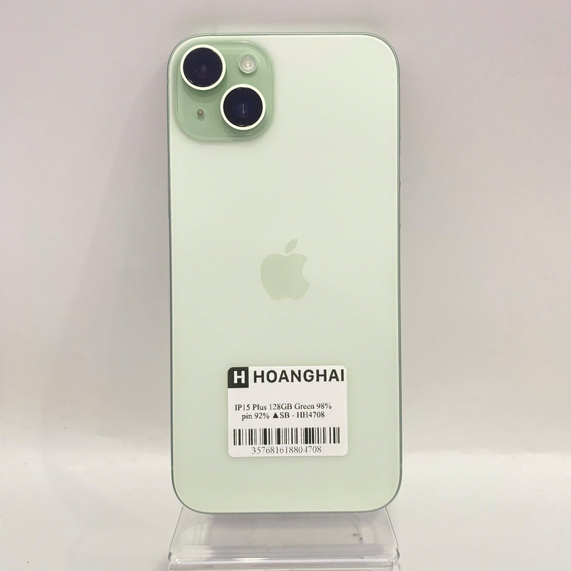 iPhone 15 Plus 128GB Xanh Lá 98% pin 92% Quốc tế từ SB (Không dùng sim SB)  - HH4708