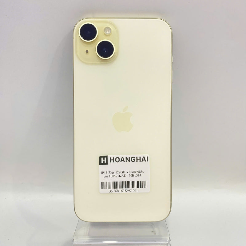 iPhone 15 Plus 128GB Vàng 98% pin 100% Quốc tế từ AU (Không dùng sim AU)  - HH1514