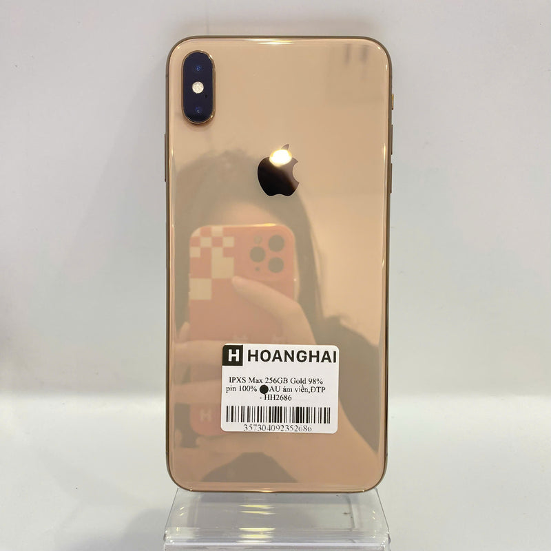 iPhone Xs Max 256GB Vàng 98% pin 100% Máy đã trả hết tiền mạng dùng như Quốc tế Apple (Đã thay pin, ám viền) - HH2686