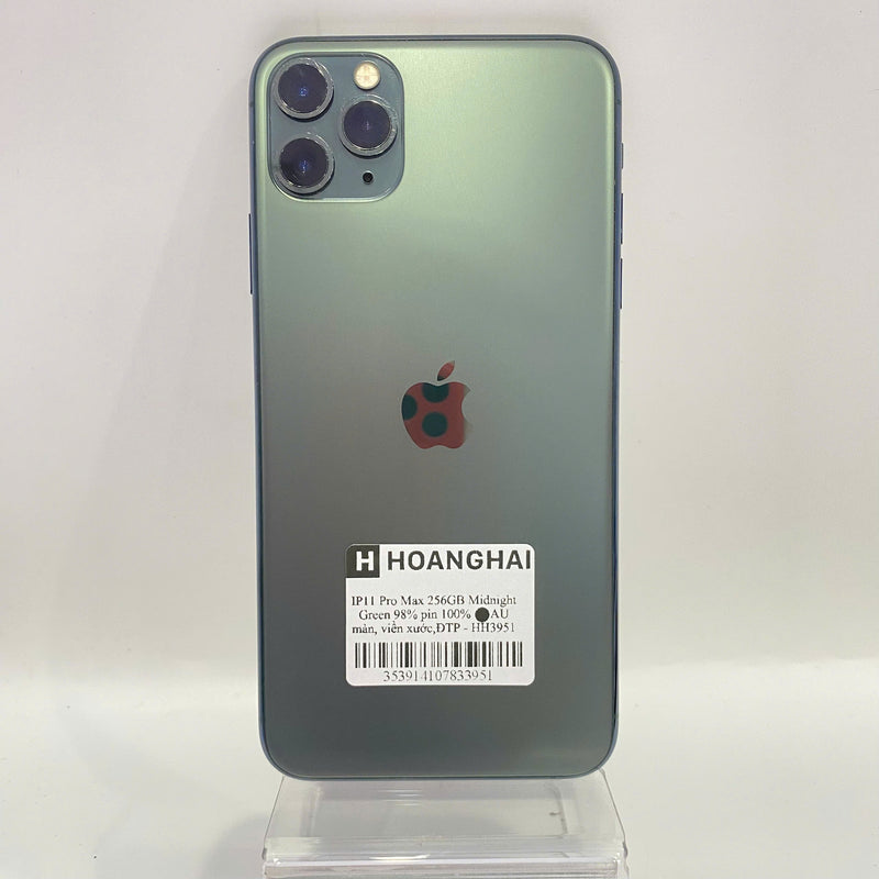 iPhone 11 Pro Max 256GB Xanh lá 98% pin 100% Máy đã trả hết tiền mạng dùng như Quốc tế Apple (Đã thay pin, màn và viền xước) - HH3951
