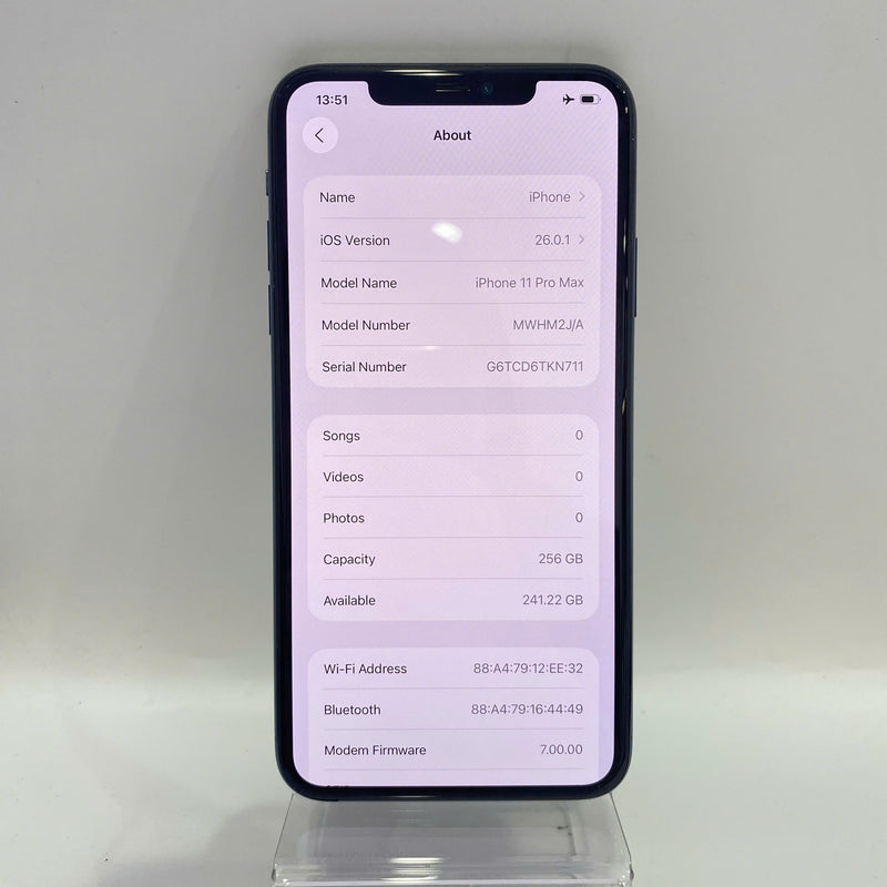 iPhone 11 Pro Max 256GB Xanh lá 98% pin 100% Máy đã trả hết tiền mạng dùng như Quốc tế Apple (Đã thay pin, màn và viền xước) - HH3951