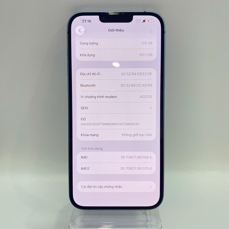 iPhone 14 Plus 128GB Xanh Dương 98% pin 100% Quốc tế từ AU (Không dùng sim AU - Đã thay pin, xước sơn) - HH1095