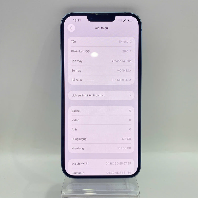 iPhone 14 Plus 128GB Xanh Dương 98% pin 100% Quốc tế từ Apple (Đã thay pin, cam LKCH) - HH7991