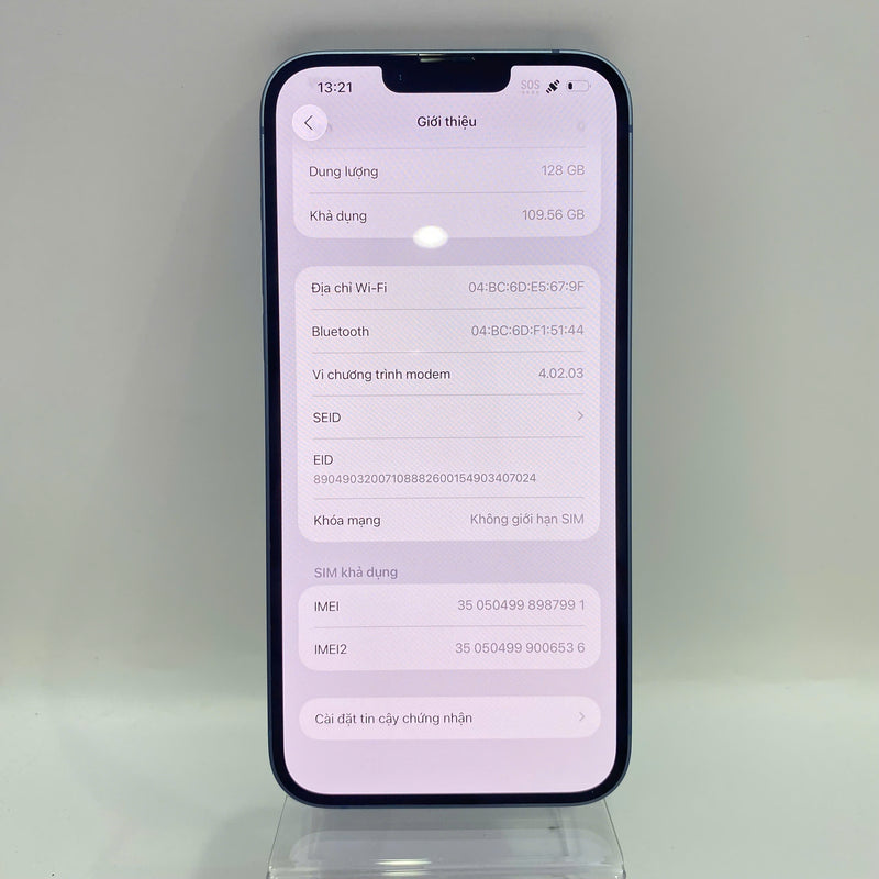 iPhone 14 Plus 128GB Xanh Dương 98% pin 100% Quốc tế từ Apple (Đã thay pin, cam LKCH) - HH7991