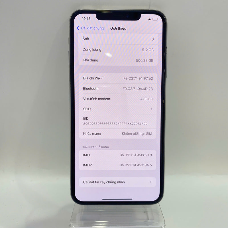 iPhone 11 Pro Max 512GB Trắng 98% pin 100% Máy đã trả hết tiền mạng dùng như Quốc tế Apple màn (LKCH,viền xước, ĐTP) - HH8218