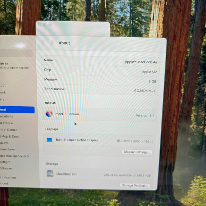 Macbook Air 2023 15in Trắng M2/ RAM 8GB/ SSD 256GB 98% sạc 48 lần BPTN