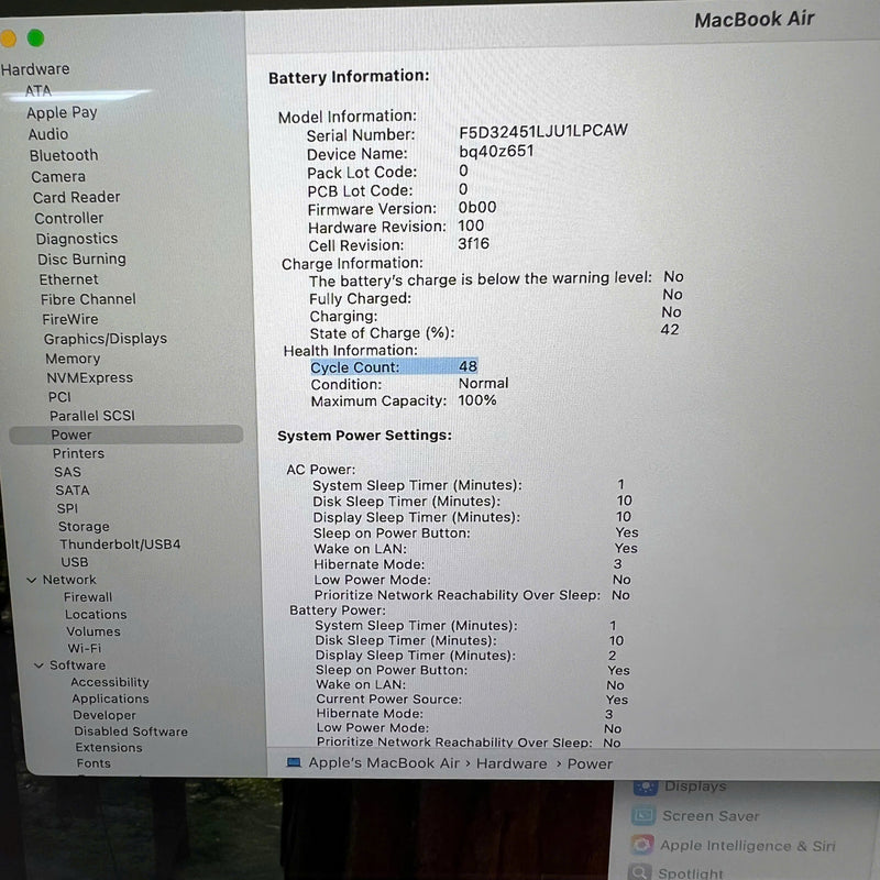 Macbook Air 2023 15in Trắng M2/ RAM 8GB/ SSD 256GB 98% sạc 48 lần BPTN