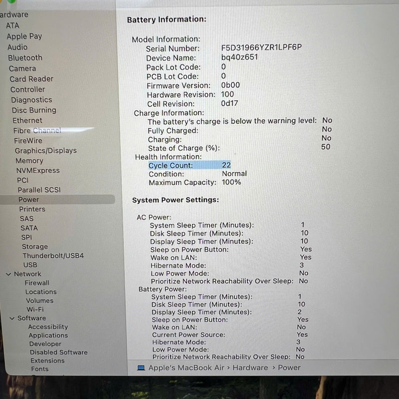 Macbook Air 2023 15in Đen Apple M2/ RAM 8GB/ SSD 512GB 98% sạc 23 lần BPTN