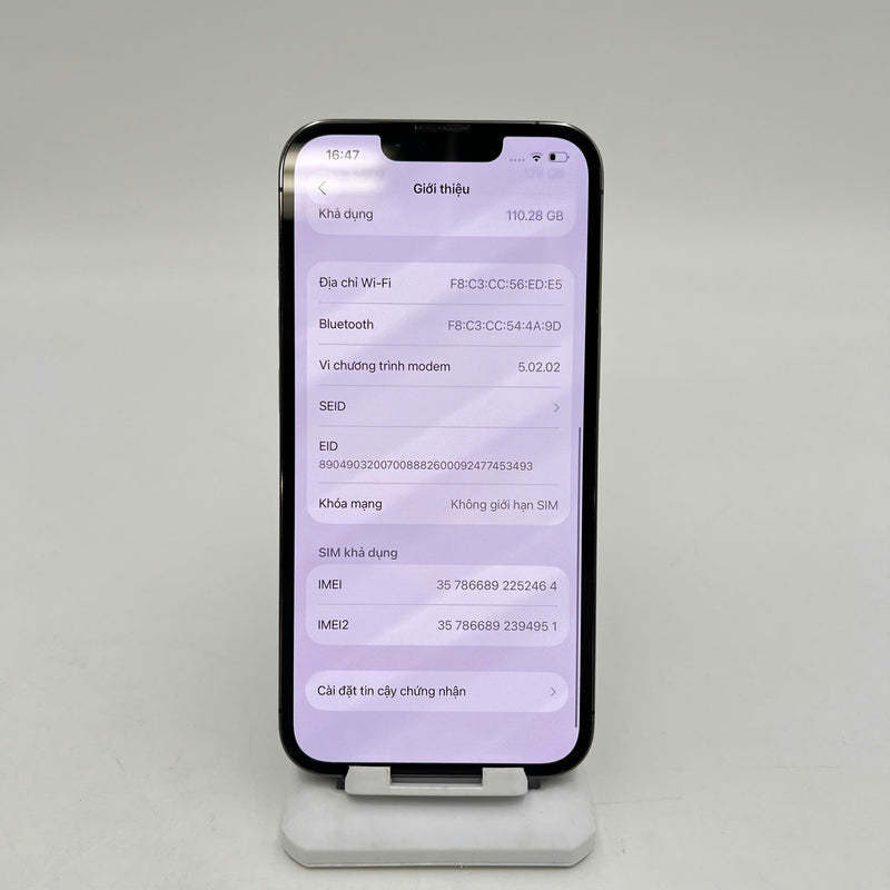 iPhone 13 Pro 128GB Đen 98% pin 100% Quốc tế từ SB (Không dùng sim SB - Đã thay pin, màn xước, đốm 3x) - HH2464