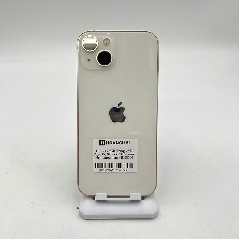 iPhone 13 128GB Trắng  98% pin 89%  Quốc tế từ SB (Không dùng sim SB - Đã thay pin, xước viền, xước màn) - HH8603