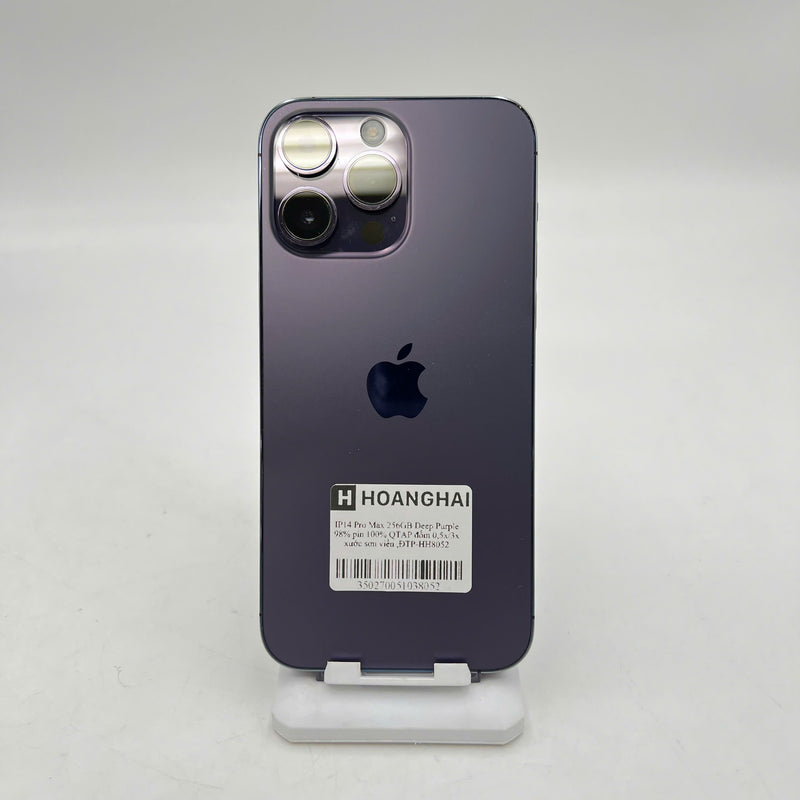 iPhone 14 Pro Max 256GB Tím 98% pin 100% Quốc Tế Apple (Đã thay pin - Đốm 0.5x/3x, xước sơn viền) - HH8052