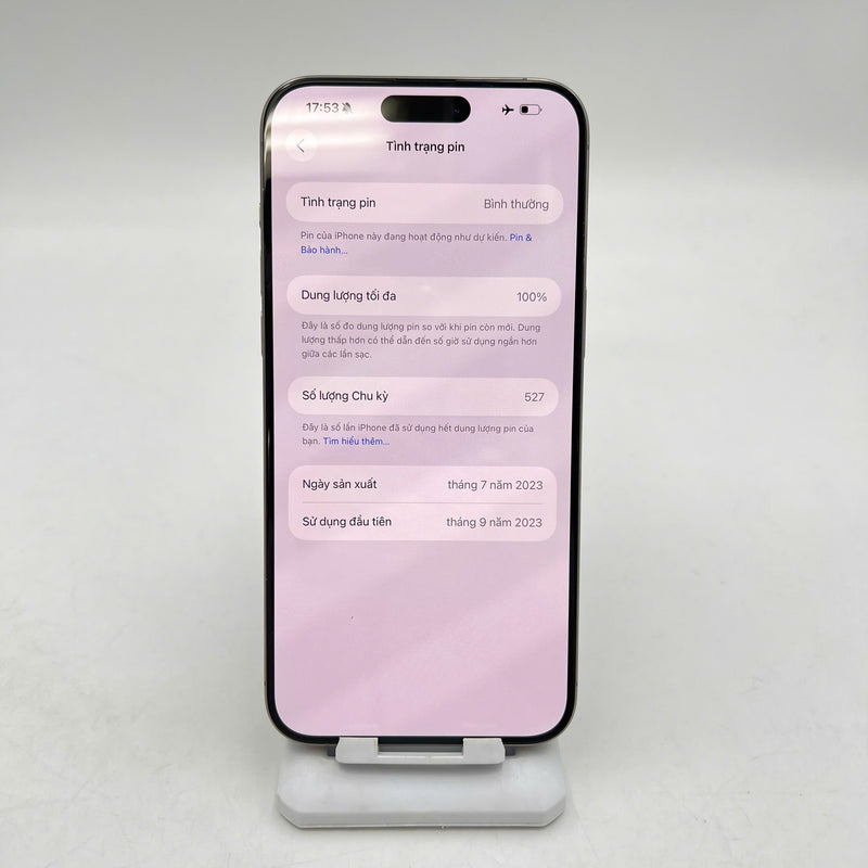 iPhone 15 Pro Max 256GB Tự Nhiên 98% pin 100% Quốc tế từ SB (Không dùng sim SB - Đã thay pin) - HH8111