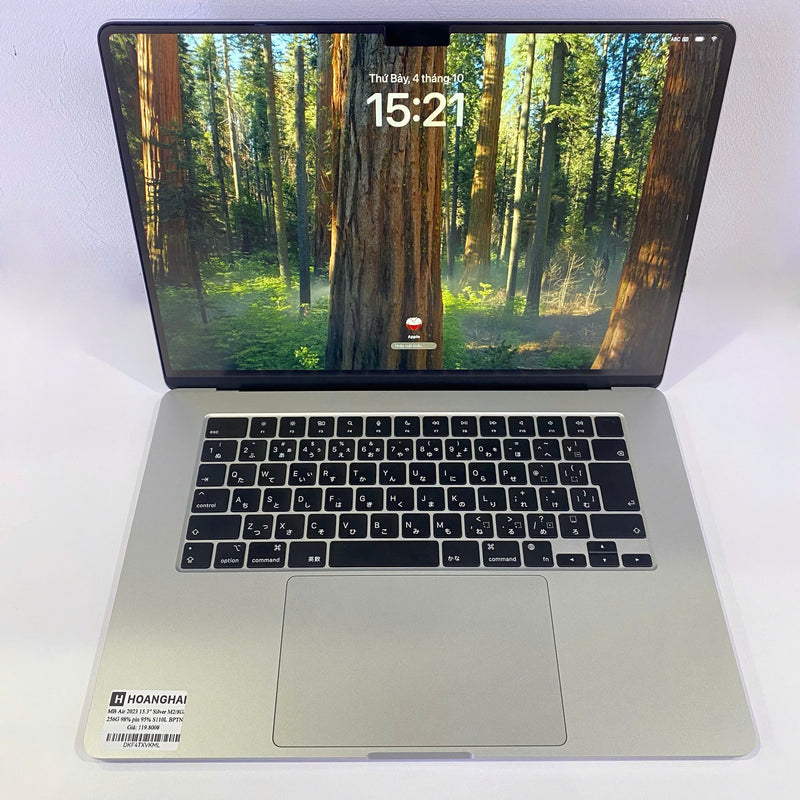 Macbook Air 2023 15.3in Silver Apple M2/RAM 8GB/SSD 256GB 98% Pin 95% BPΤN (Sạc 110 lần)