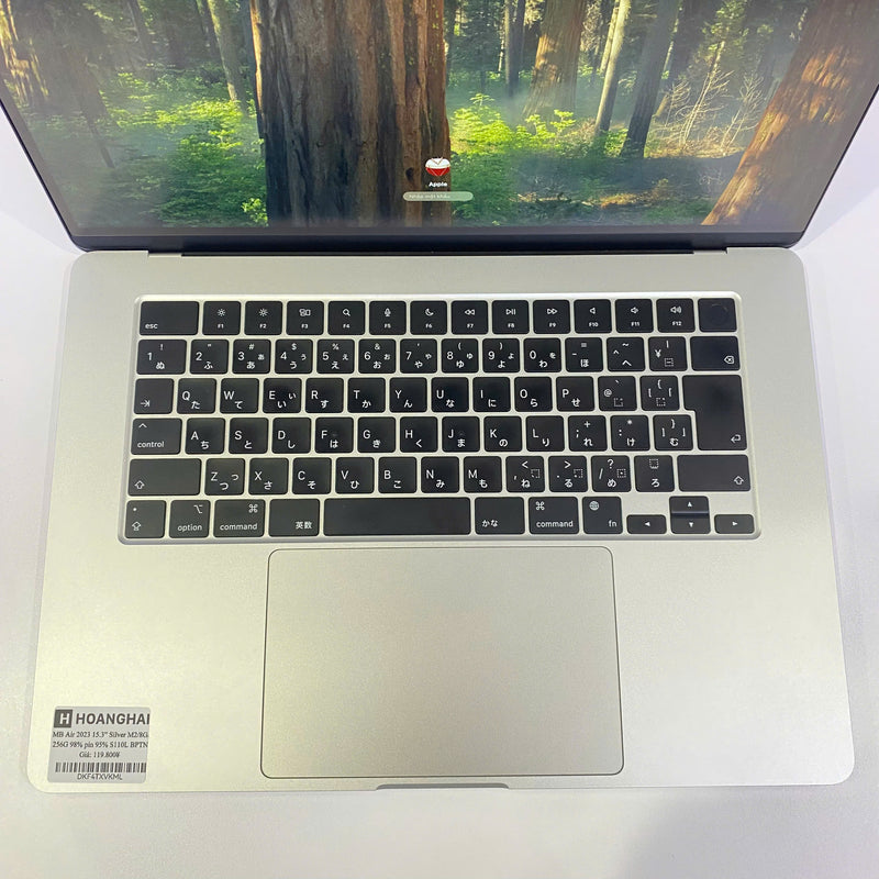 Macbook Air 2023 15.3in Silver Apple M2/RAM 8GB/SSD 256GB 98% Pin 95% BPΤN (Sạc 110 lần)
