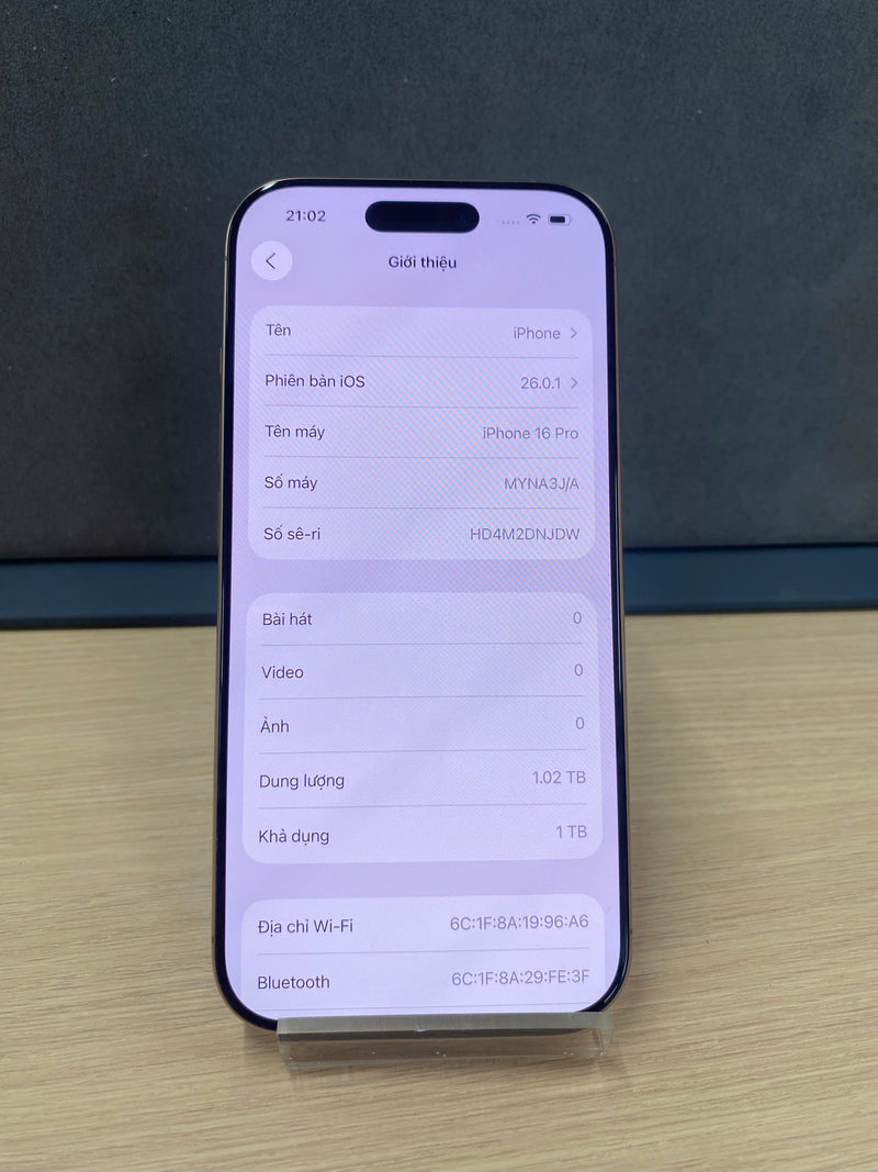 iPhone 16 Pro 1TB Vàng Sa Mạc 98% pin 93% Quốc tế từ AU (Không dùng sim AU - Xước màn, viền) - HH9950