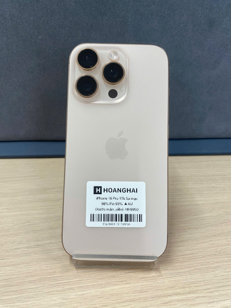 iPhone 16 Pro 1TB Vàng Sa Mạc 98% pin 93% Quốc tế từ AU (Không dùng sim AU - Xước màn, viền) - HH9950
