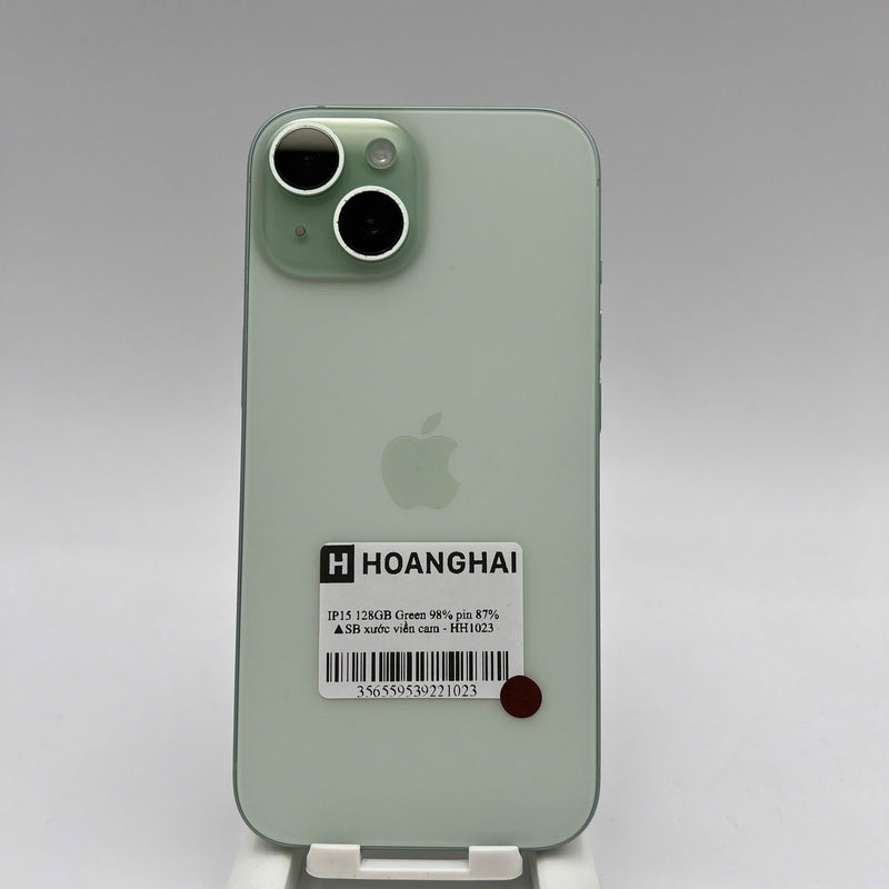 iPhone 15 128GB Xanh Lá 98% pin 87% Quốc tế từ SB (Không dùng sim SB - xước viền cam) - HH1023