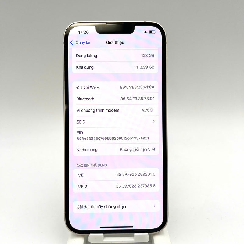 iPhone 13 128GB Trắng 98% pin 85% Quốc Tế Apple  - HH2816