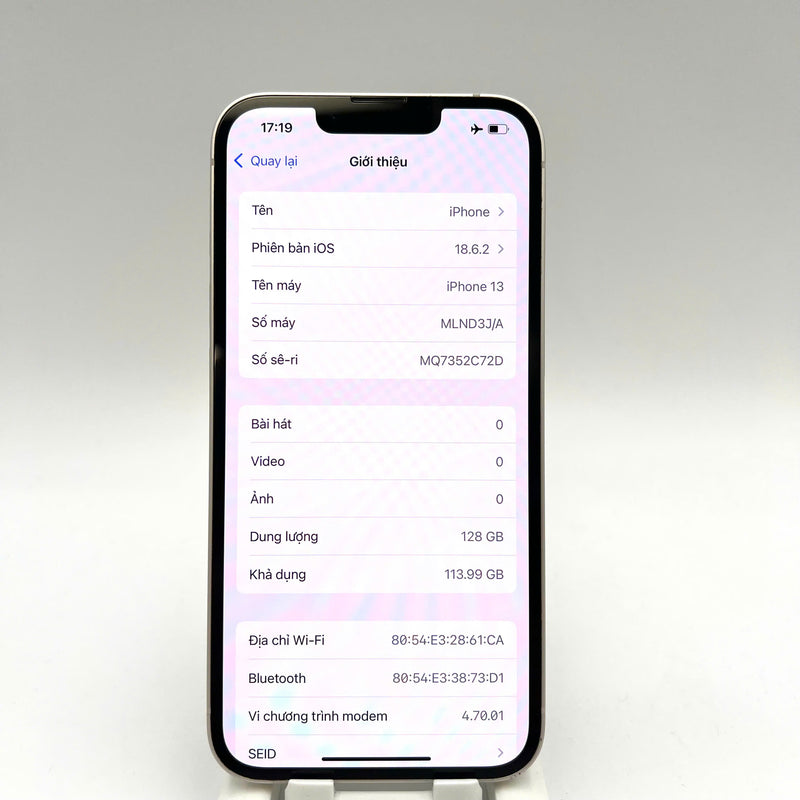 iPhone 13 128GB Trắng 98% pin 85% Quốc Tế Apple  - HH2816