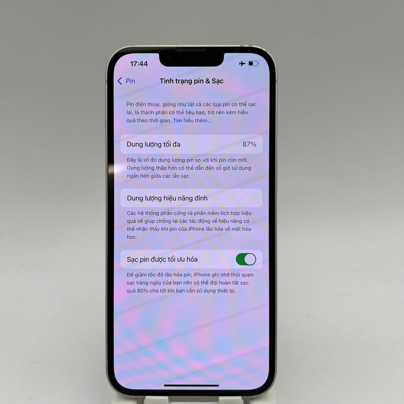 iPhone 13 128GB Trắng 98% pin 87% Quốc tế từ SB (Không dùng sim SB - xước viền) - HH7918