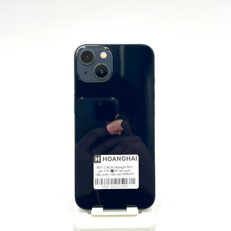 iPhone 13 128GB Đen 98% pin 91% Máy đã trả hết tiền mạng dùng như Quốc tế Apple (Ám xước viền, xước viền cam) - HH6182